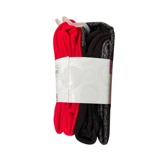 Wonder Nation Gold Lurex And Flat Red Footed Tights - Picture 4 of 6